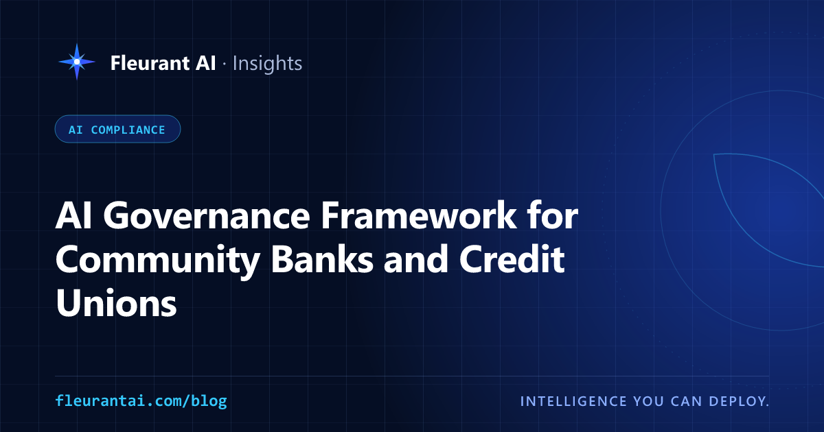 Cover image for an article about building a right-sized AI governance framework for community banks and credit unions