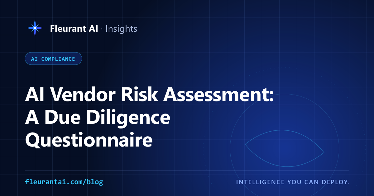 Cover image for an article about AI vendor risk assessment and a due diligence questionnaire for regulated companies