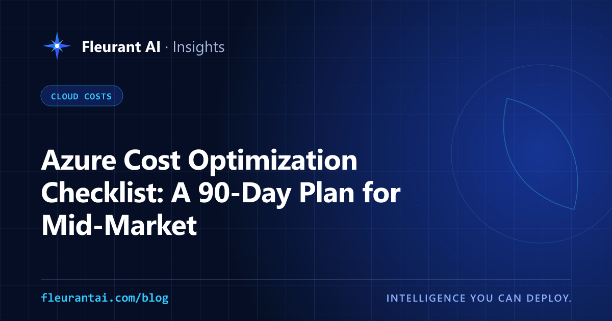 Cover image for an Azure cost optimization checklist organized as a 90-day plan