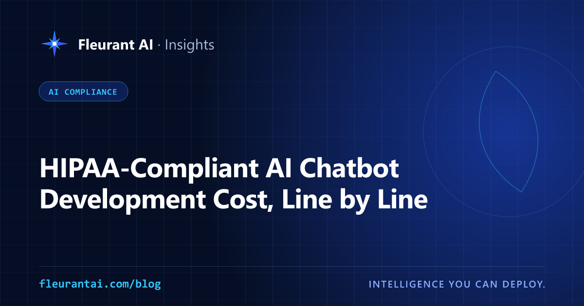 Cover image for an article about what a HIPAA-compliant AI chatbot costs to build and run, including the compliance work