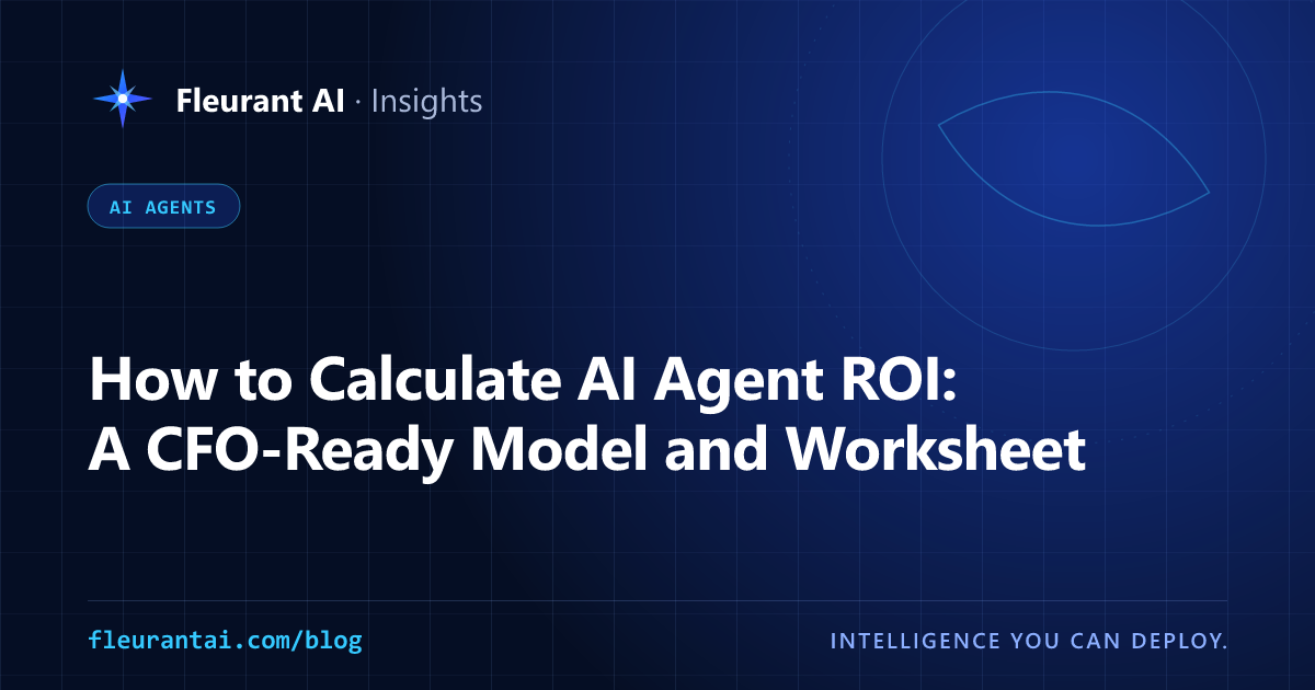Cover image for an article explaining how to calculate the return on investment of an AI agent, with a worksheet and payback examples